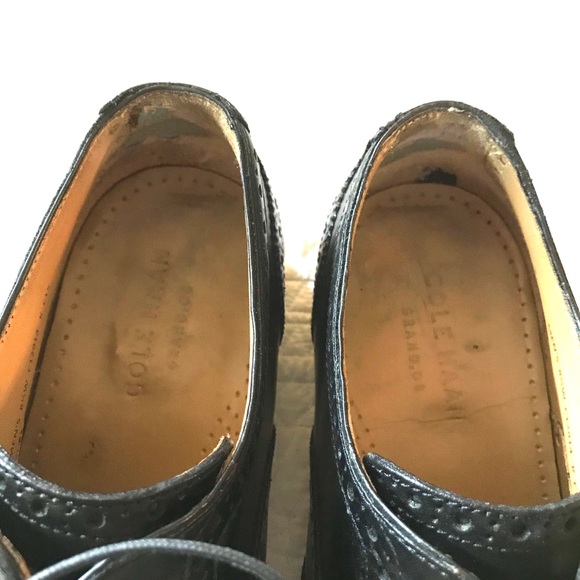 Cole Haan Grand OS Black Wingtip Shoes Size 8.5W - Picture 8 of 8